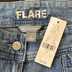 New York & Company Blue Flare Leg Jeans